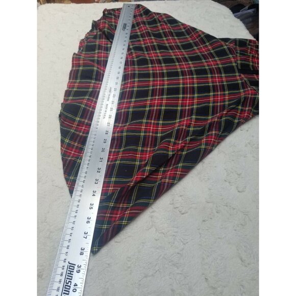 Betina Lou Red Tartan Plaid Flannel Shirt Dress Size Medium Belted Short Sleeve - Picture 7 of 7